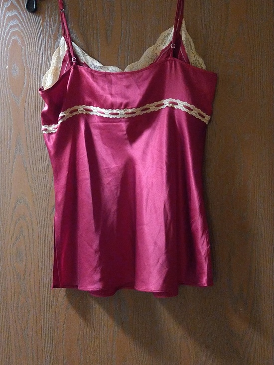 Rose Red Silk Cami Top Size L - Picture 5 of 6